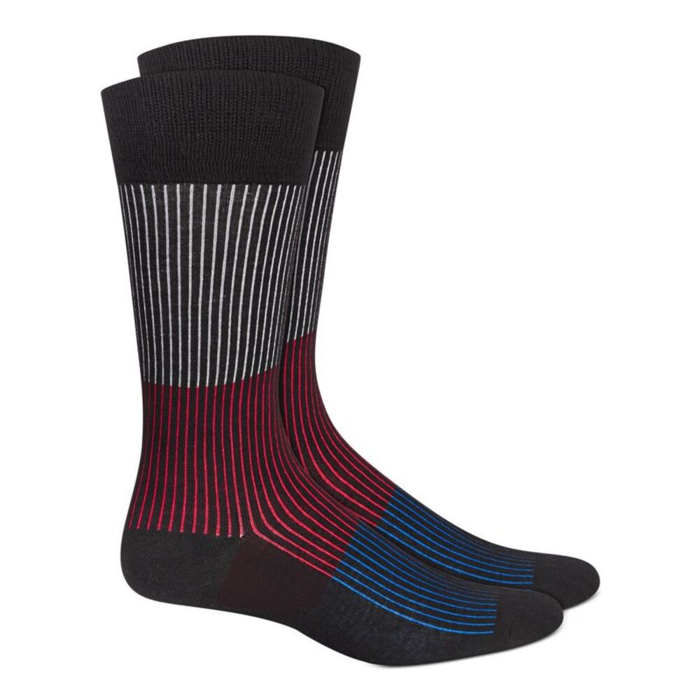 ALFATECH BY ALFANI Mens Multi-Stripe Dress Crew Socks 7-12